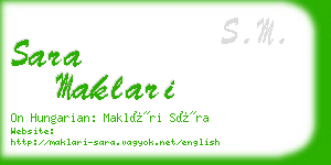 sara maklari business card